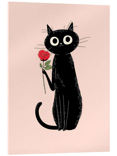 Acrylglasbild "Hallo" sagte die schwarze Katze