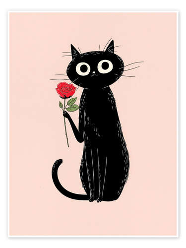 Poster "Hallo" sagte die schwarze Katze