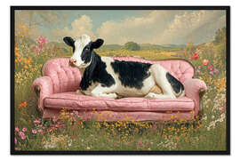 Gerahmter Kunstdruck Mit Eleganz auf der Blumenwiese