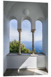 Acrylglasbild Blick aufs Meer, Capri