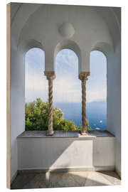 Holzbild Blick aufs Meer, Capri