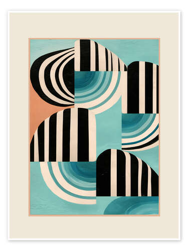 Poster Retro Geometric Shapes I