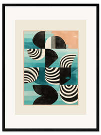 Gerahmter Kunstdruck Retro geometrische Formen II
