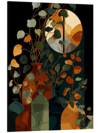 Alubild Blumen im Sonnenuntergang