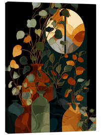 Leinwandbild Blumen im Sonnenuntergang