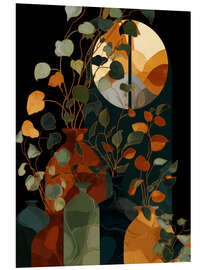 Hartschaumbild Blumen im Sonnenuntergang