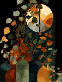 Magnettafel Blumen im Sonnenuntergang