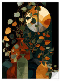 Wandsticker Blumen im Sonnenuntergang