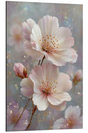 Alubild Sanfte Blütenpracht in Rosa und Weiß