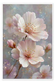 Wall art print Gentle floral splendor in pink and white - Thomas Klee