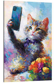 Tableau en aluminium Cat Taking a Selfie - Leon Devenice