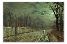 Wandbild Ein mondbeschienener Abend, 1880 - John Atkinson Grimshaw