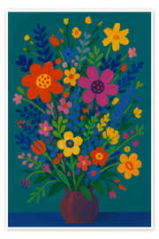 Wandbild Elektrische Wiese - Frida Floral Studio