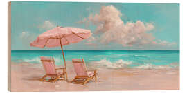 Holzbild Pastellfarbener Sommerstrand
