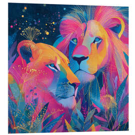 Hartschaumbild Die Löwenfamilie