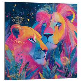 Magnettafel Die Löwenfamilie