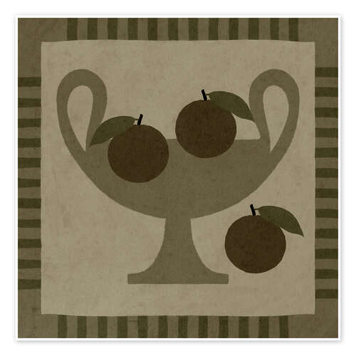 Póster Still Life with Vase and Oranges I