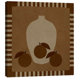 Leinwandbild Stillleben mit Vase und Orangen II