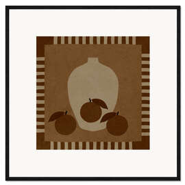 Gerahmter Kunstdruck Stillleben mit Vase und Orangen II