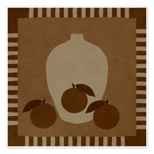 Póster Still Life with Vase and Oranges II