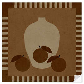 Wandsticker Stillleben mit Vase und Orangen II