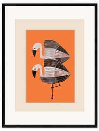 Gerahmter Kunstdruck Mandarinen-Flamingos