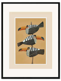 Gerahmter Kunstdruck Tropisches Trio