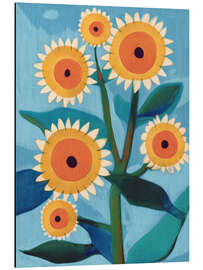 Alubild Sonnenblumen in sonnigem Gelb und Orange - Branka Kodžoman