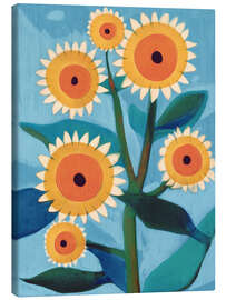 Leinwandbild Sonnenblumen in sonnigem Gelb und Orange - Branka Kodžoman