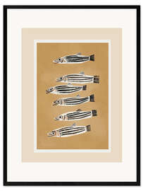 Gerahmter Kunstdruck Minimale Fischstudie