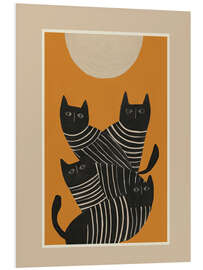 Hartschaumbild Abstrakte schwarze Katzen