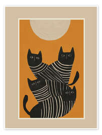Tavla Abstract Black Cats - Branka Kodžoman