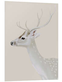 Hartschaumbild Weißer Hirsch