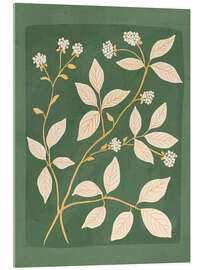 Acrylglasbild Branches in Bloom, Green - ThingDesign