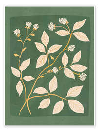 Wandbild Branches in Bloom, Green - ThingDesign