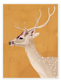 Wall art print Ochre Deer - ThingDesign