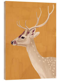 Holzbild Ocker Hirsch