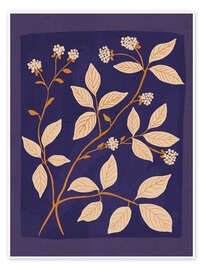 Wandbild Branches in Bloom, Blue - ThingDesign