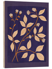 Holzbild Branches in Bloom, Blue