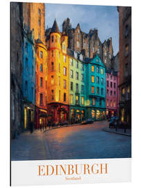 Magnettafel Edinburgh Retro Reisekunst