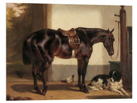 Hartschaumbild Retro Pferd und Hund - TAlex