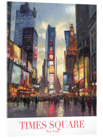 Acrylglasbild Times Square in NYC Retro Reiseplakat - TAlex