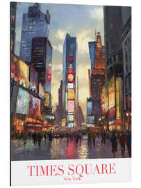 Alubild Times Square in NYC Retro Reiseplakat - TAlex
