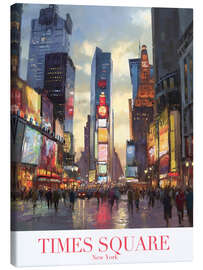 Leinwandbild Times Square in NYC Retro Reiseplakat - TAlex