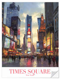 Wandsticker Times Square in NYC Retro Reiseplakat - TAlex