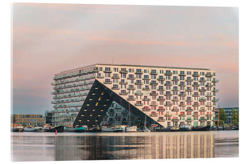 Acrylglasbild Modernes Gebäude Spiegelung auf dem Meer