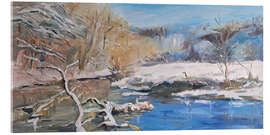 Acrylglasbild Winter am Fluss