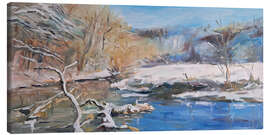 Leinwandbild Winter am Fluss