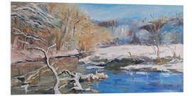 Hartschaumbild Winter am Fluss