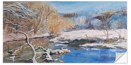 Wandsticker Winter am Fluss